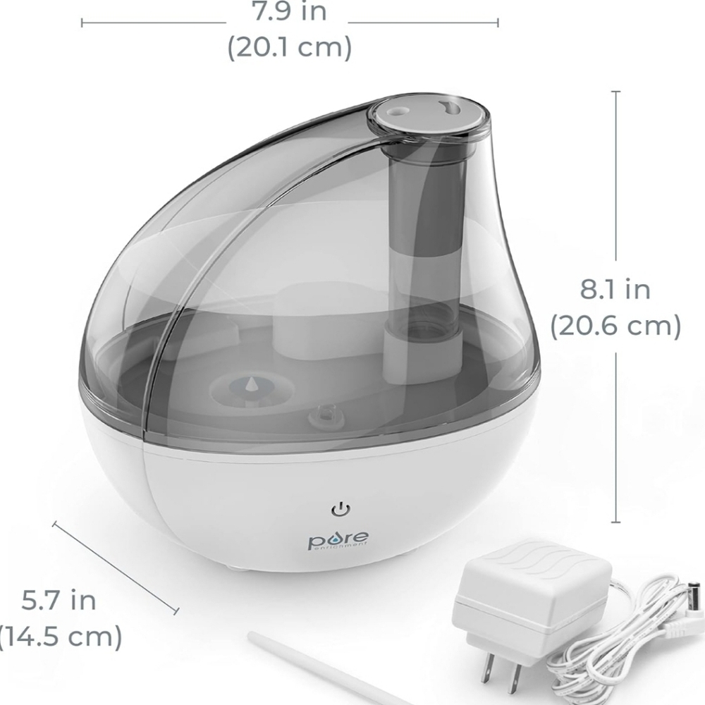 Pure Enrichment MistAire Ultrasonic Cool Mist Humidifier - White and Gray - Picture 2 of 9